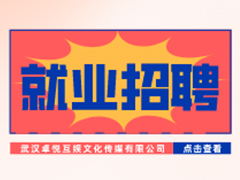 【就業(yè)招聘】武漢卓悅互娛文化傳媒有限公司·武漢新華就業(yè)招聘信息